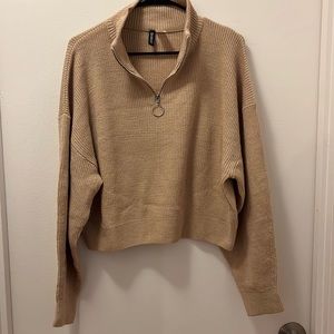 Cropped 1/4 zip sweater